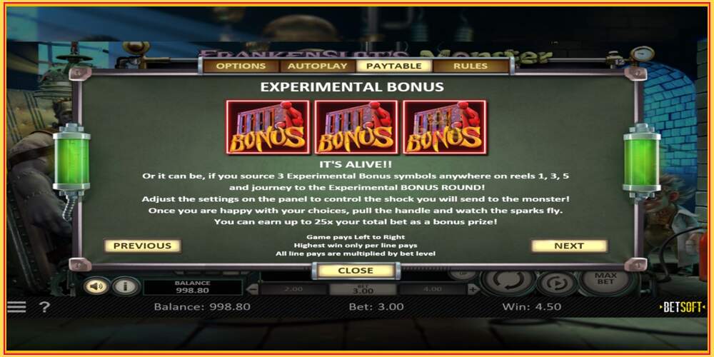 Tragamonedas de juego Frankenslots Monster