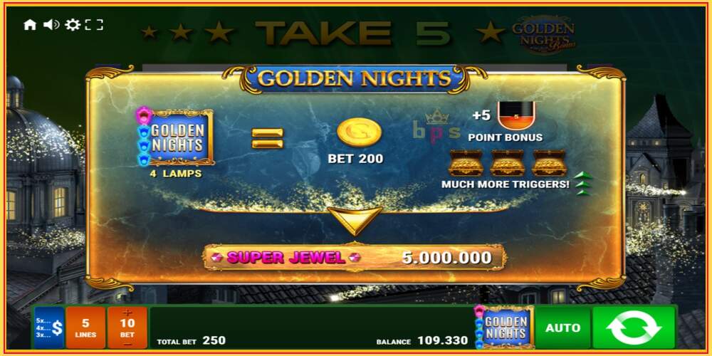 משבצת משחק Take 5 Golden Nights