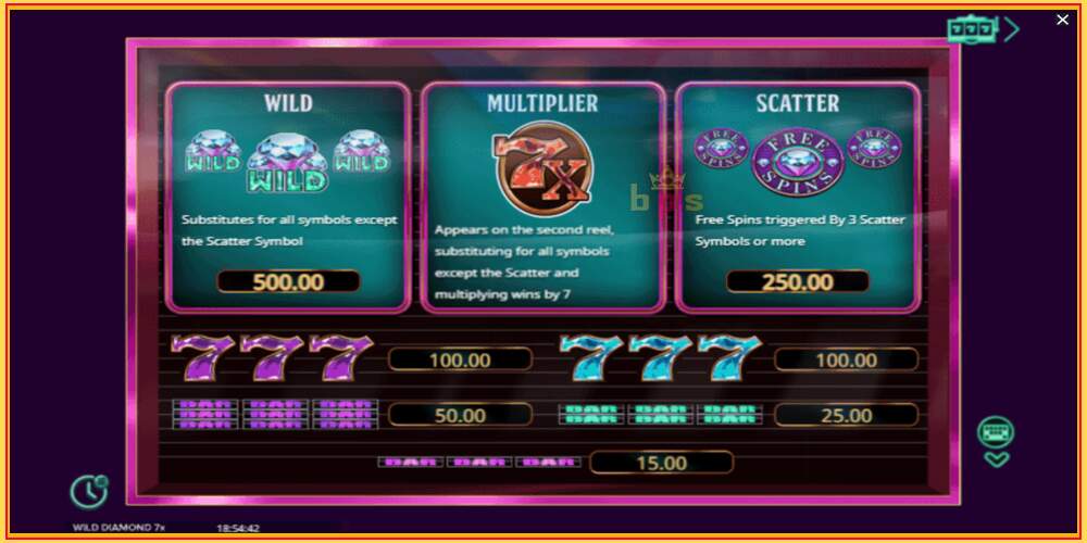 Игровой слот Wild Diamond 7x