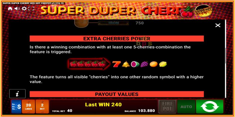 Игровой слот Super Duper Cherry Red Hot Firepot