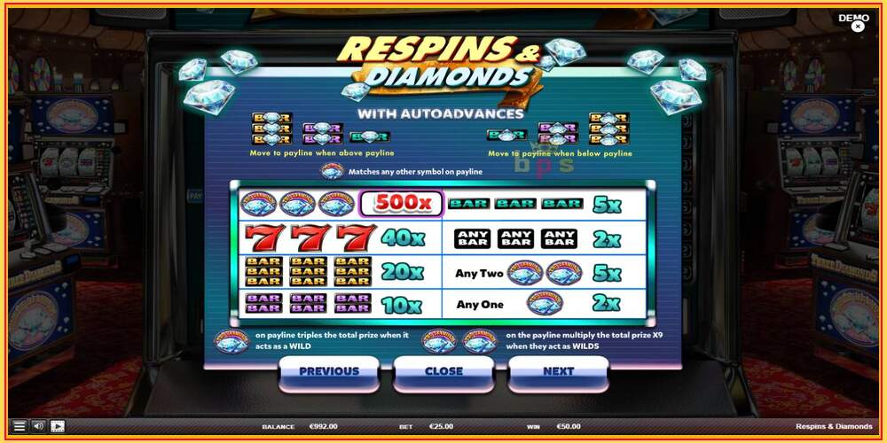 Gniazdo do gry Respins Diamonds