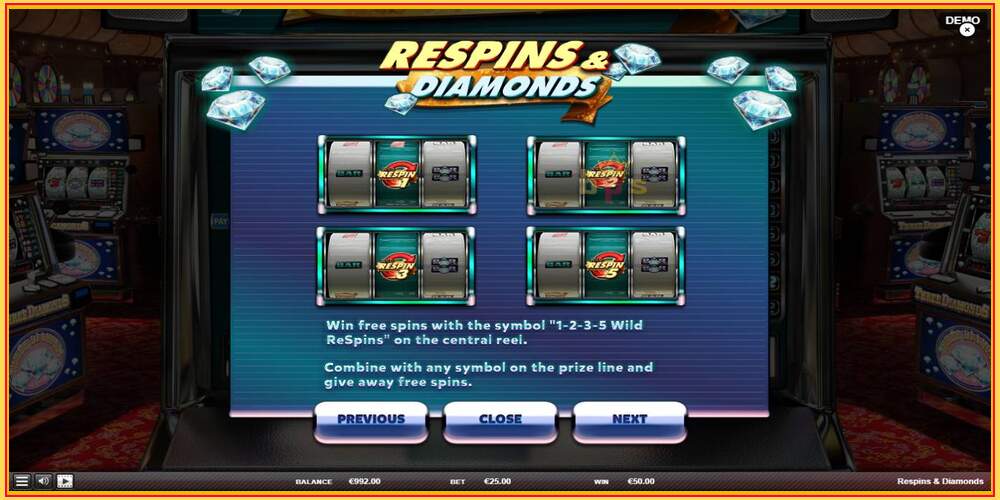 Gniazdo do gry Respins Diamonds