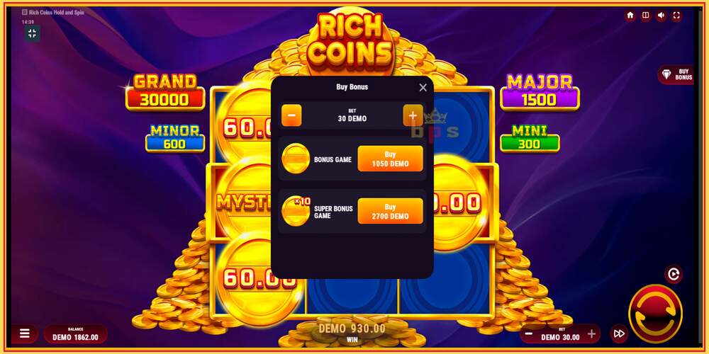 Игровой слот Rich Coins Hold and Spin