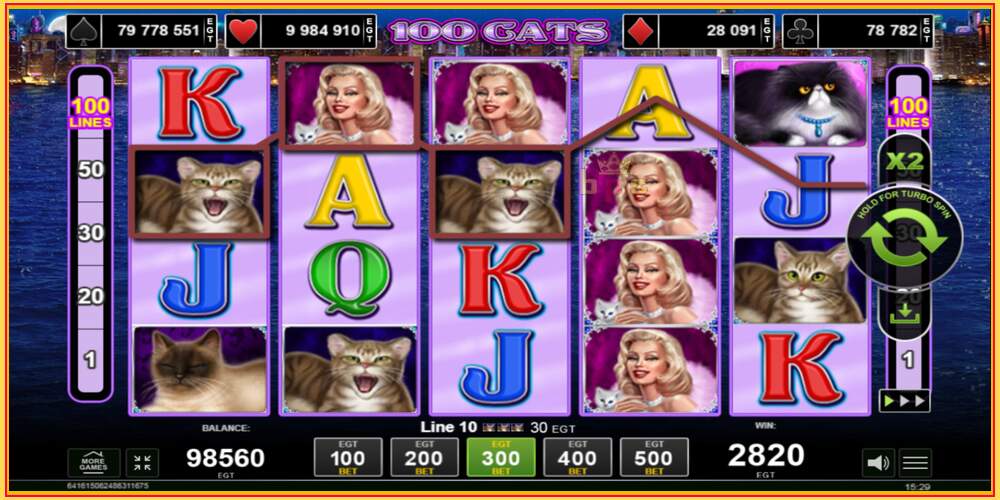 Слот за игра 100 Cats