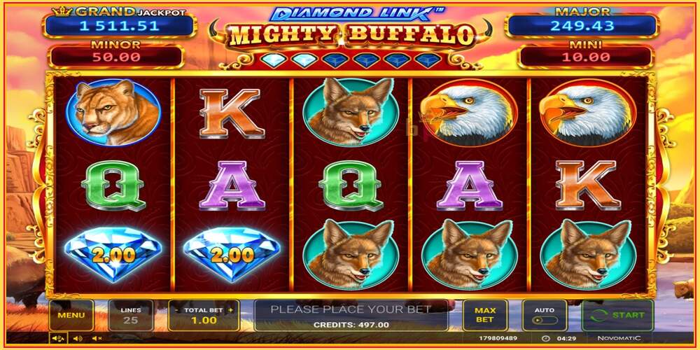 Игровой слот Diamond Link Mighty Buffalo