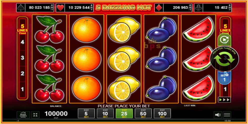 Игровой слот 5 Dazzling Hot