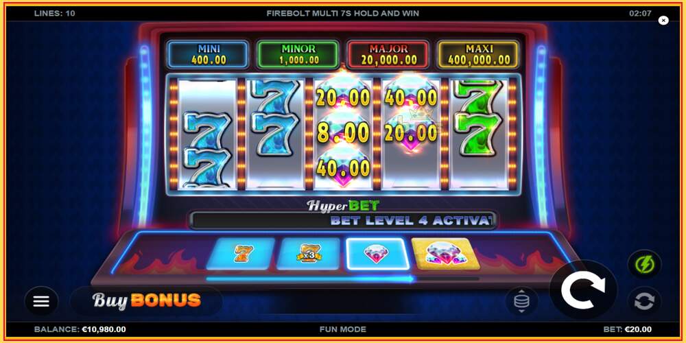 Игра слот Firebolt Multi 7s Hold and Win