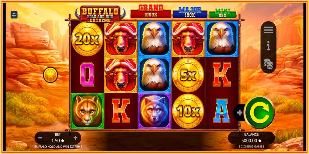 Khe trò chơi Buffalo Hold and Win Extreme