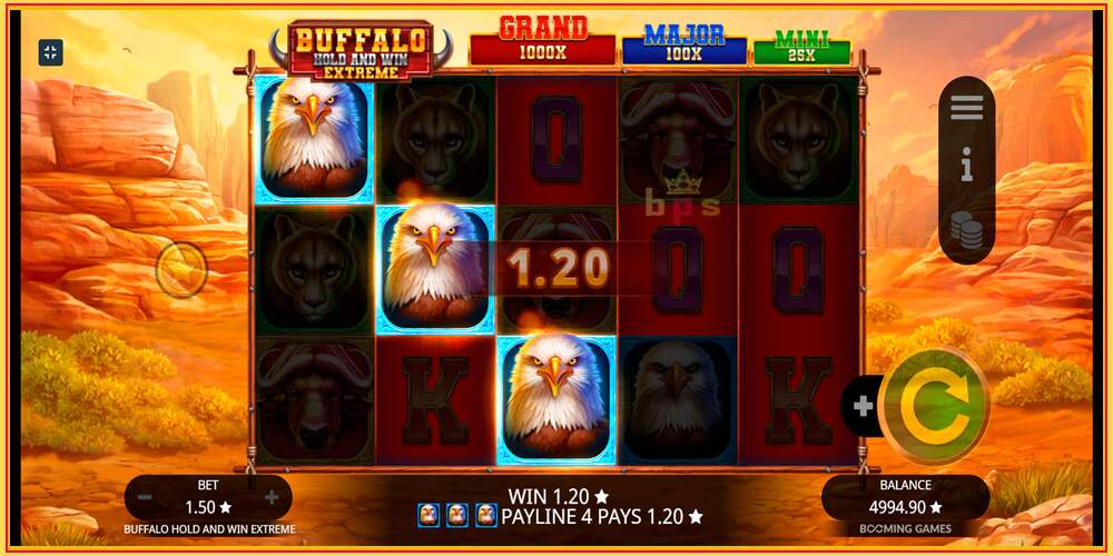 Khe trò chơi Buffalo Hold and Win Extreme