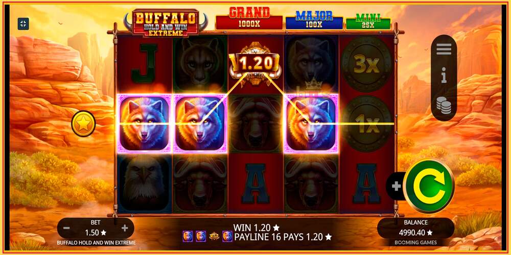 Khe trò chơi Buffalo Hold and Win Extreme