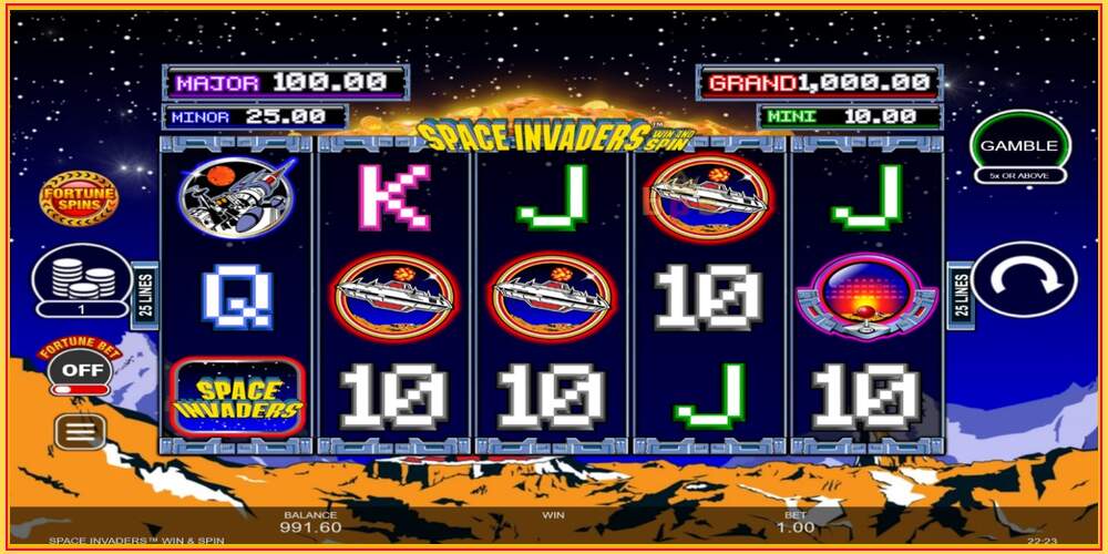 Игровой слот Space Invaders Win and Spin