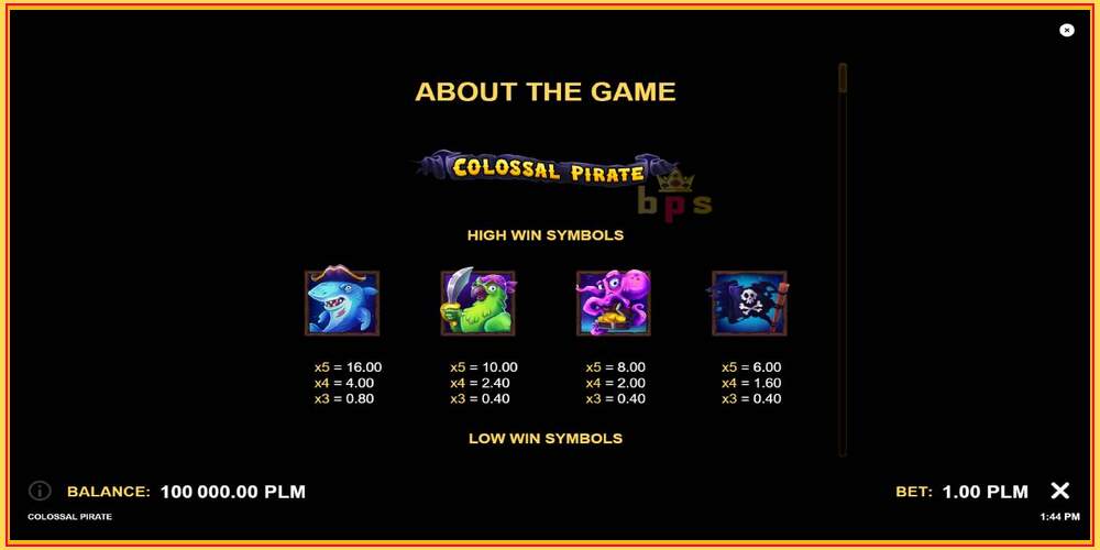 Игровой слот Colossal Pirate