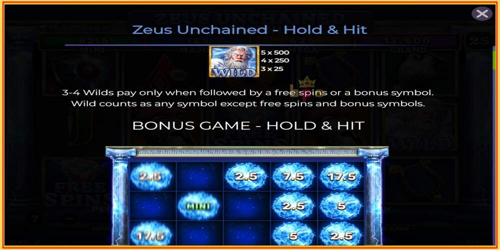 Игровой слот Zeus Unchained - Hold & Hit