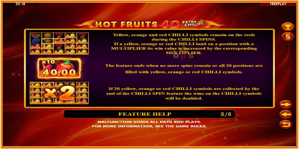 თამაშის სლოტი Hot Fruits 40 Extra Chillis