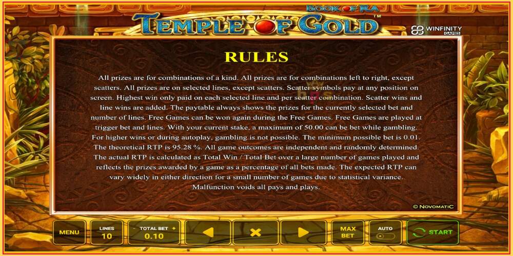 Игровой слот Book of Ra Temple of Gold