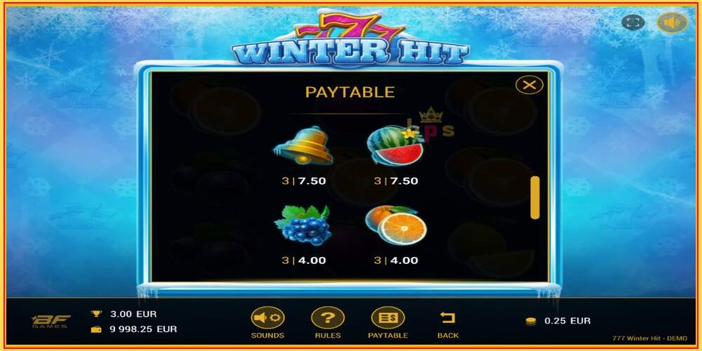 Игровой слот 777 Winter Hit