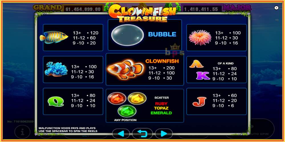 Игровой слот Clown Fish Treasure