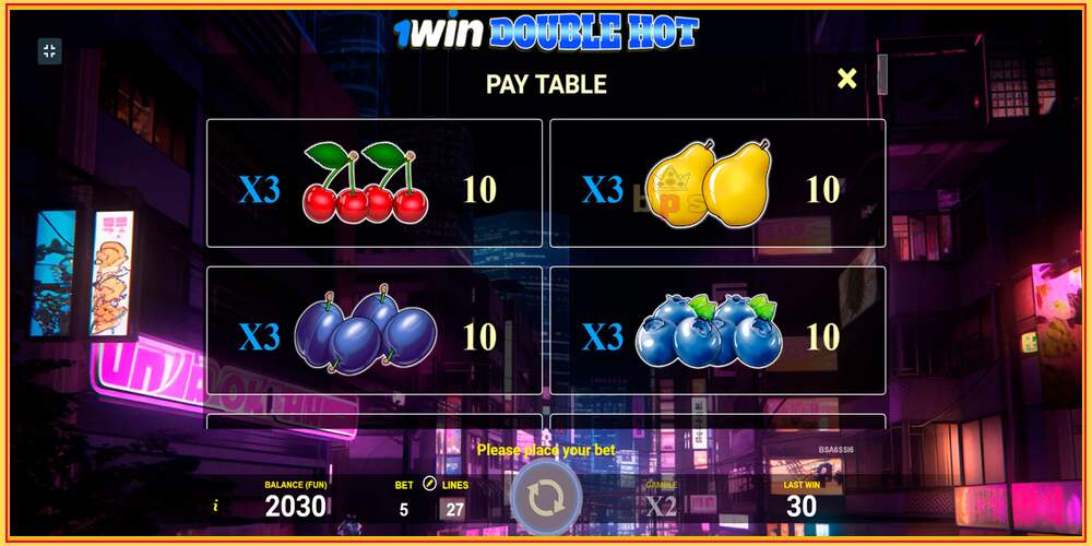 Игровой слот 1win Double Hot