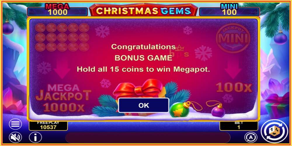 Игровой слот Christmas Gems Hold & Win