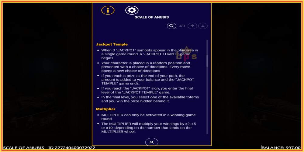 Spelslot Scale of Anubis