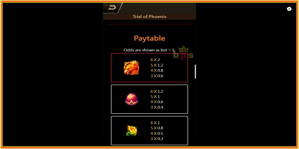 Игровой слот Trial of Phoenix