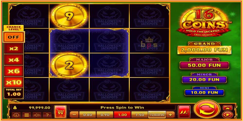 Spelautomat 16 Coins Grand Gold Edition Halloween Jackpots