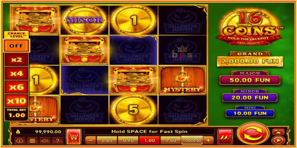 Spelautomat 16 Coins Grand Gold Edition Halloween Jackpots