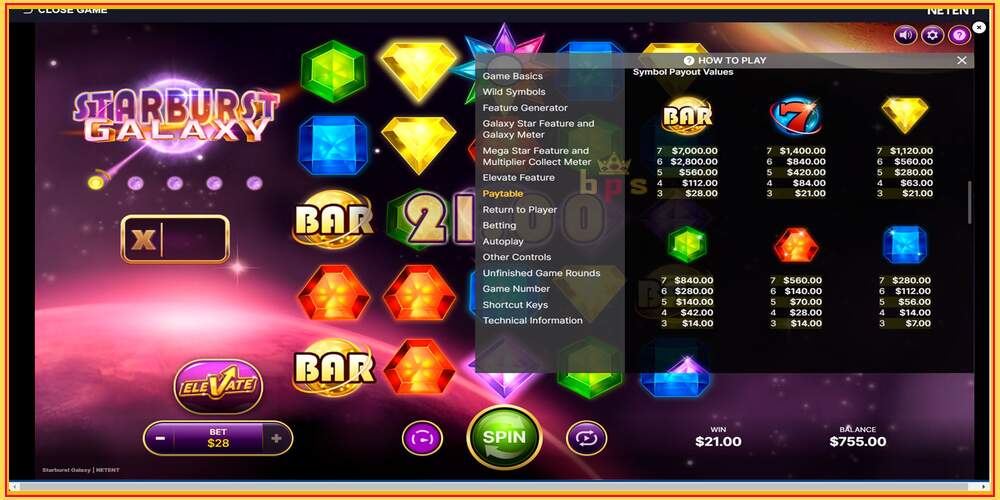 Игровой слот Starburst Galaxy