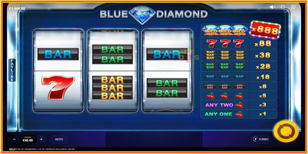 Игровой слот Blue Diamond