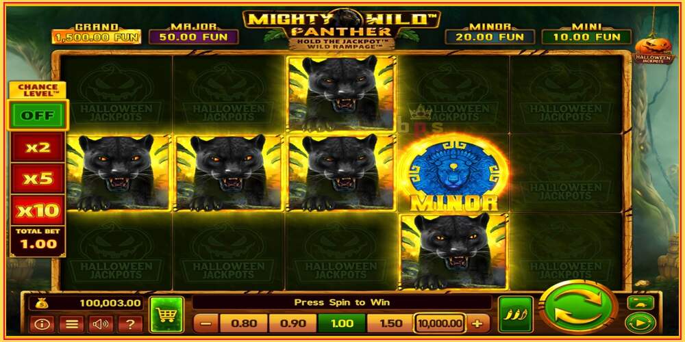 Игровой слот Mighty Wild: Panther Grand Gold Edition Halloween Jackpots