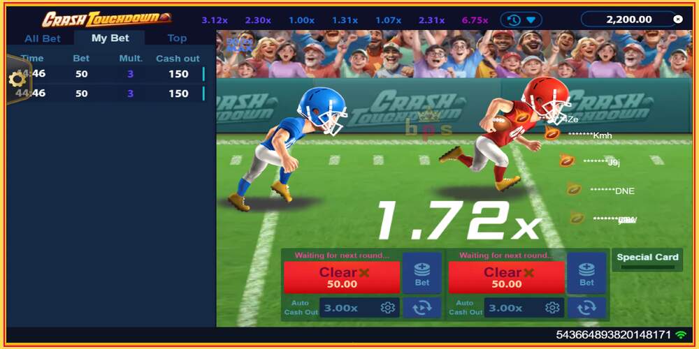 Игровой слот Crash Touchdown