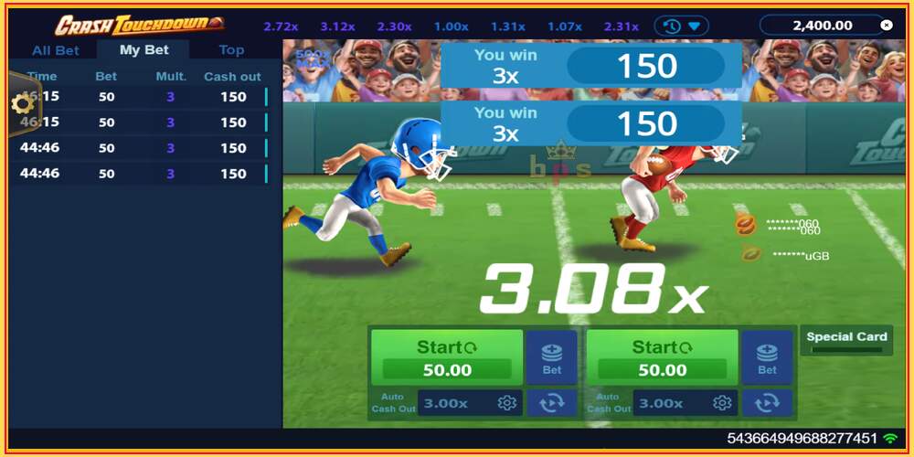 Игровой слот Crash Touchdown