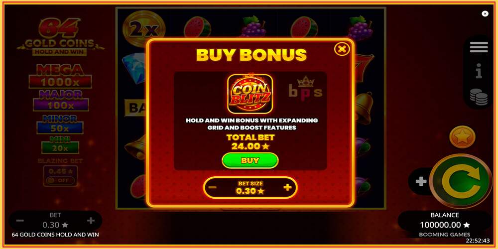 Игровой слот 64 Gold Coins Hold and Win