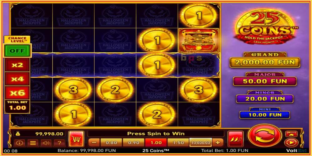 Sliotán cluiche 25 Coins Halloween Jackpots