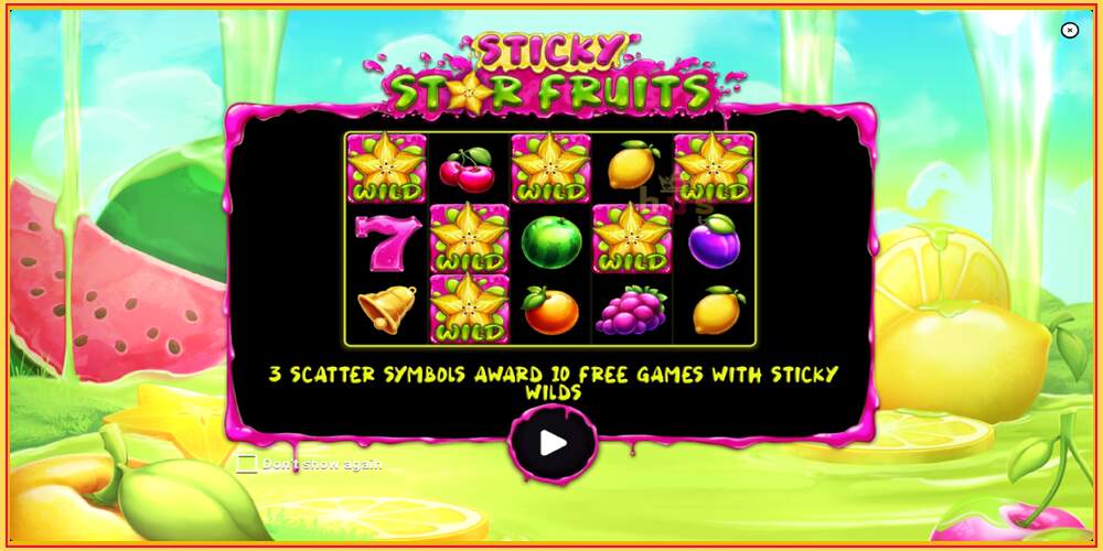 משבצת משחק Sticky Star Fruits