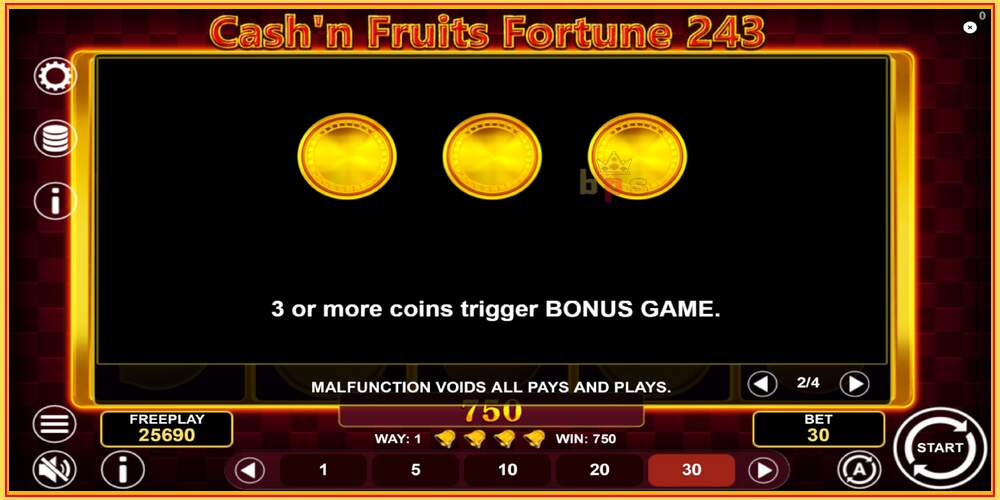 Pelipaikka Cashn Fruits Fortune 243