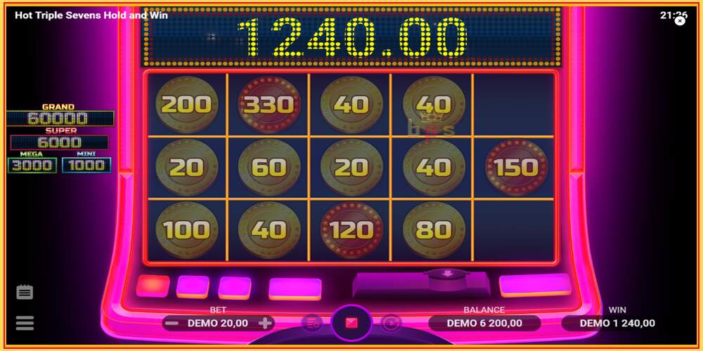 Игровой слот Hot Triple Sevens Hold & Win