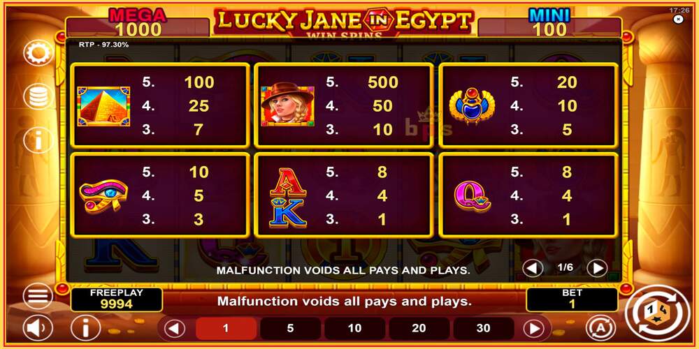 Ковокии бозӣ Lucky Jane in Egypt Win Spins