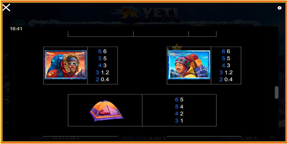 Игровой слот 9k Yeti