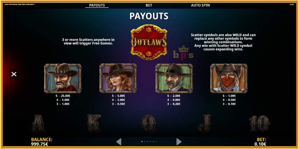 Игровой слот Van der Wilde and The Outlaws